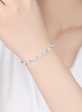 臻荣镀925银手链女韩版简约个性