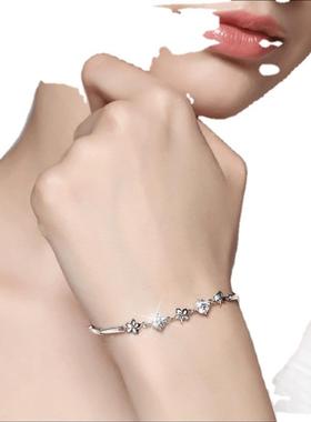 韩版简约甜美新款四叶草女银手链