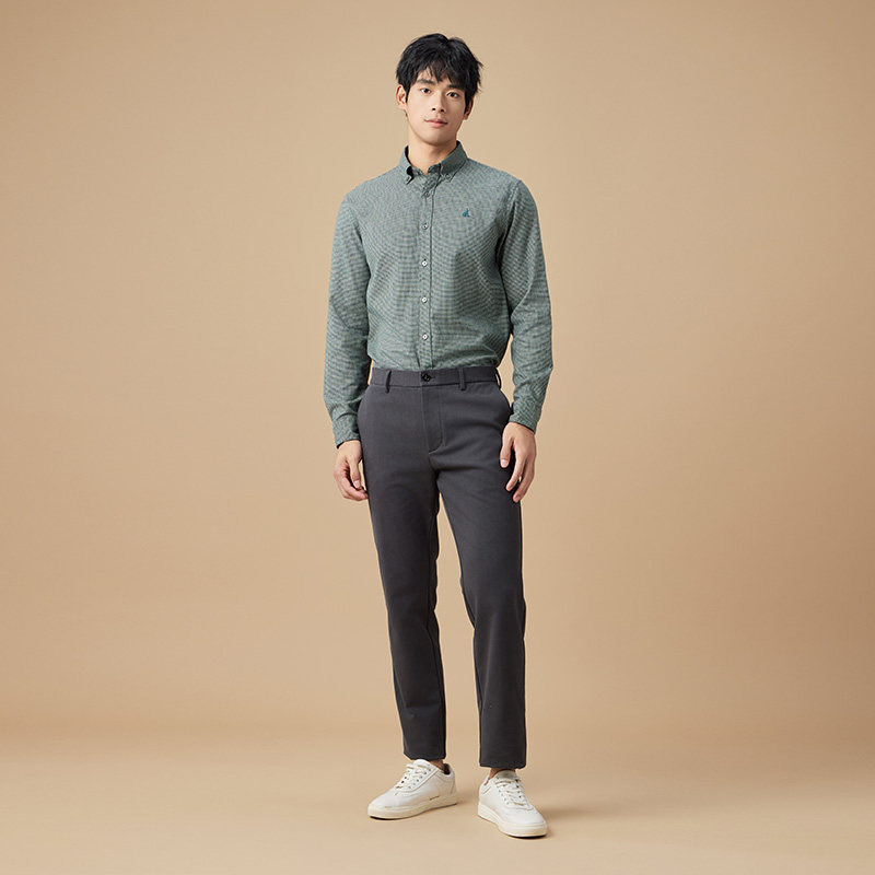 修身版型 BEANPOLE滨波  男士职场时尚简约内里抓绒SLIM休闲长裤,淘宝优惠券,粉丝福利购,淘宝优惠卷