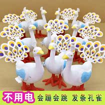 (Spot) Upper String Clockwork Toy Jump Peacock Emulation Animal Baby Children Puzzle Male Girl