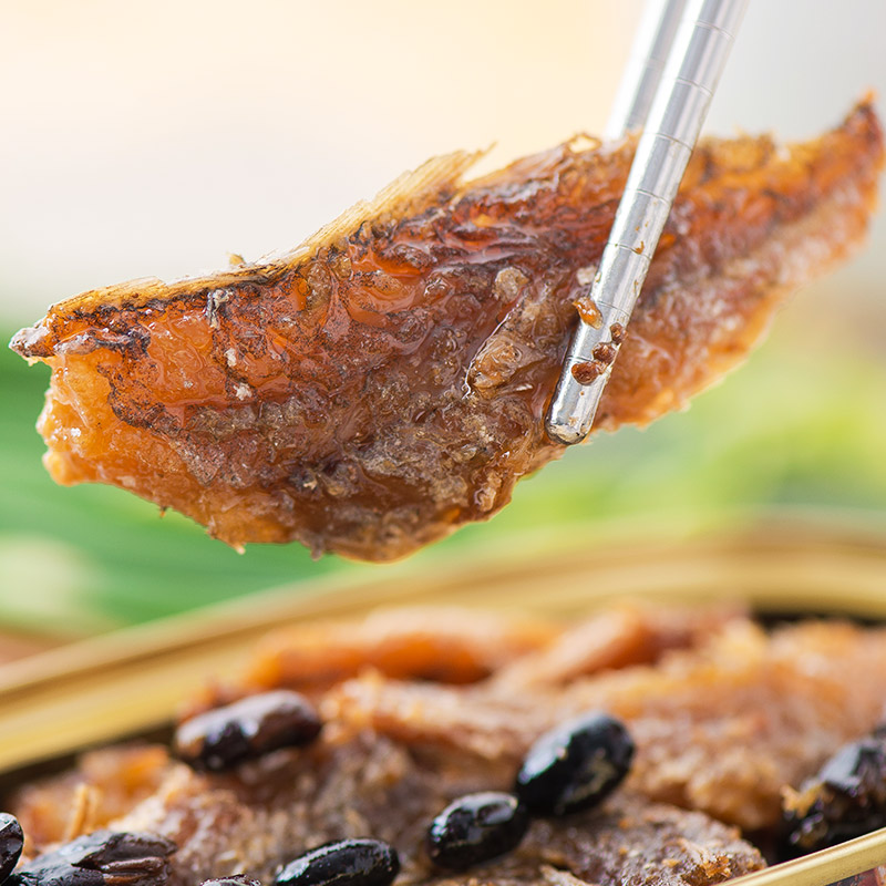 古龙食品豆豉黄花鱼罐头海鲜即食鱼干片烤鱼片罐装下饭菜120g/罐 - 图2