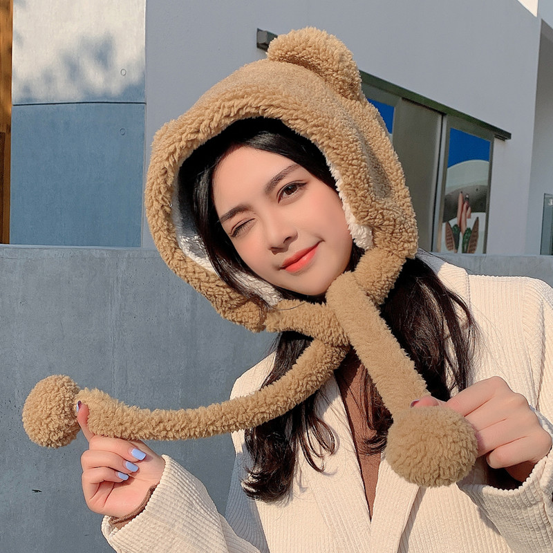 潮流时尚护耳帽女冬季防风保暖毛线帽户外逛街包头帽子防寒东北帽
