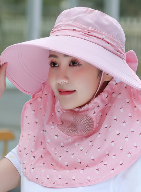 夏季大檐遮阳帽女户外遮脸防晒