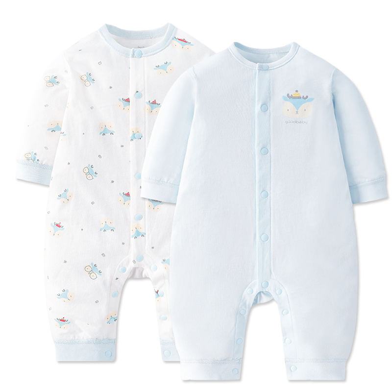 好孩子夏装新生儿纯棉宝宝长袖爬服 好孩子好口碑连身衣/爬服/哈衣