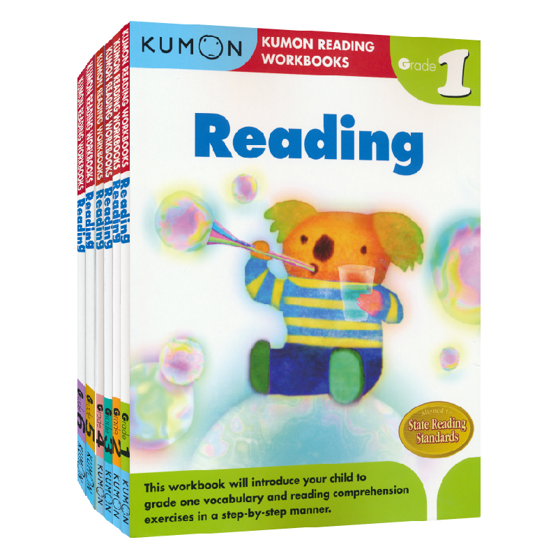 Kumon Reading Workbooks G1-G6公文式教育英文原版小学全年级英语阅读练习册6册套装进口儿童教辅图书-图3