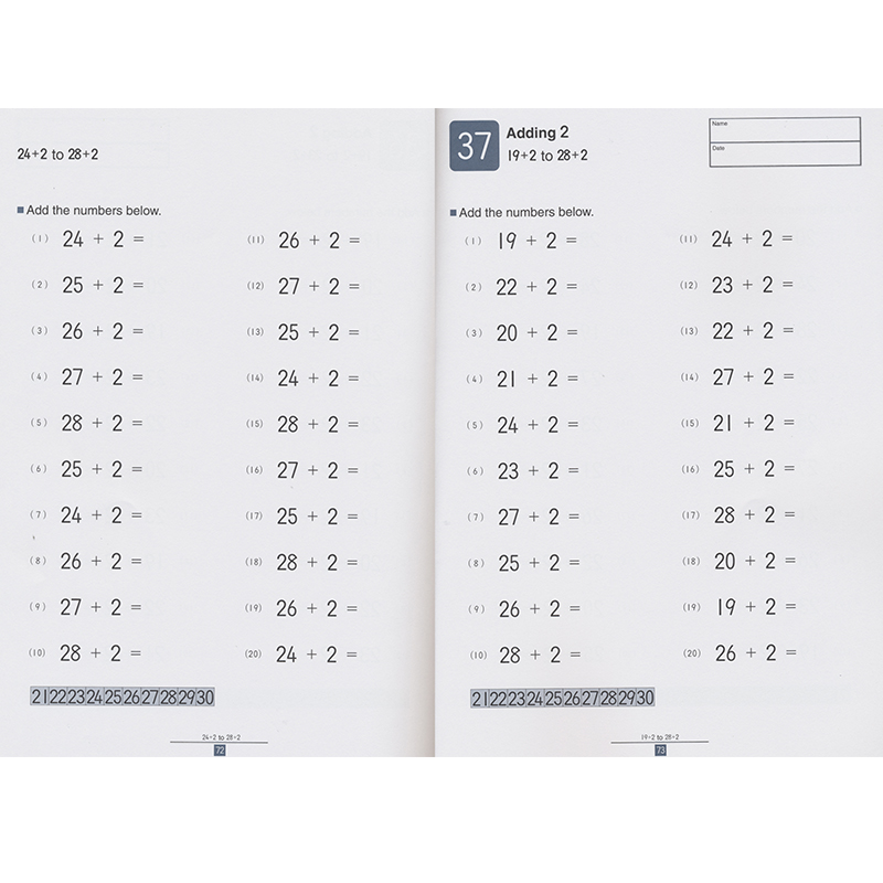 Kumon Math Skills My Book of Simple Addition 4-6岁 公文式教育 简单加法 儿童数学技能英语练习册 英文原版进口教辅图书 - 图2