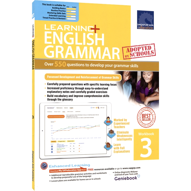 SAP Learning English Grammar Workbook 3三年级英语语法练习册基础版学习系列 9岁新加坡小学教辅英文原版进口图书-图0