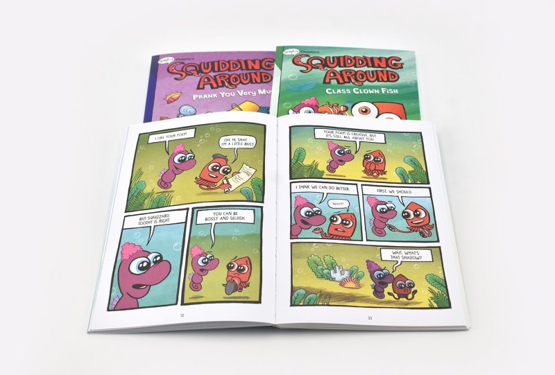 Squidding Around 1-3 美国学乐 疯狂的章鱼 儿童课外读物 搞笑漫画 英语初级章节书 英文原版进口图书