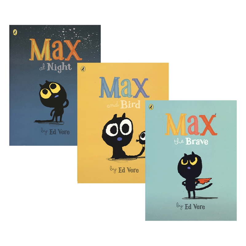 Max the Brave Max and Bird Max at Night猫咪马克斯系列故事绘本3册纽约时报畅销书睡前读物亲子共读英文原版进口儿童图书-图0