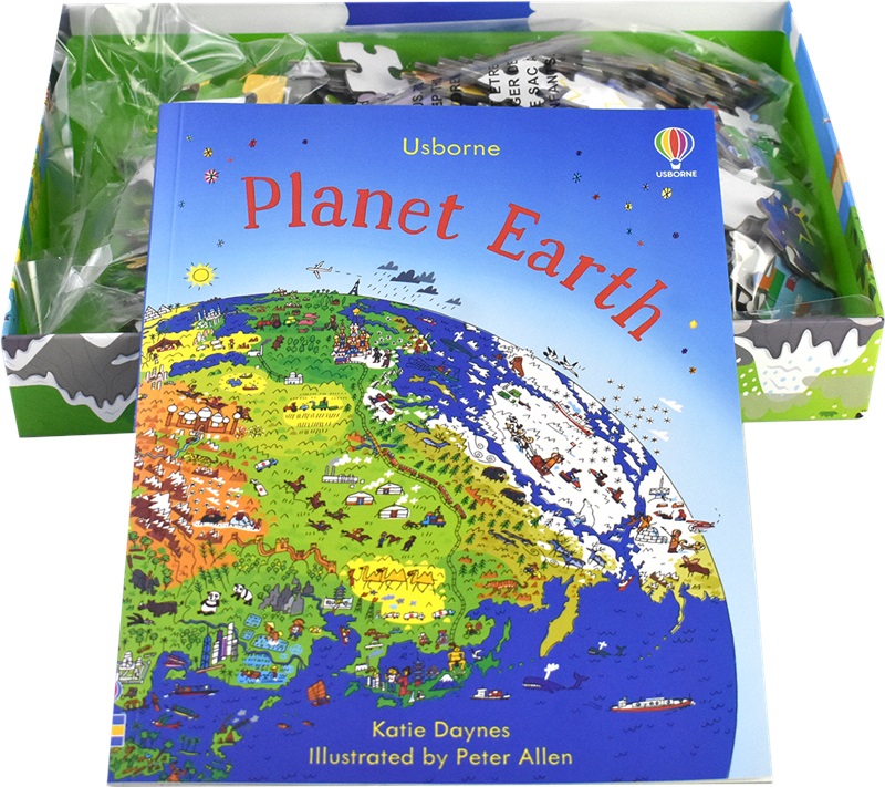 Usborne Book and Jigsaw Planet Earth尤斯伯恩儿童地球科普益智活动科普读物 300块拼图百科英语课外阅读英文原版进口图书-图3