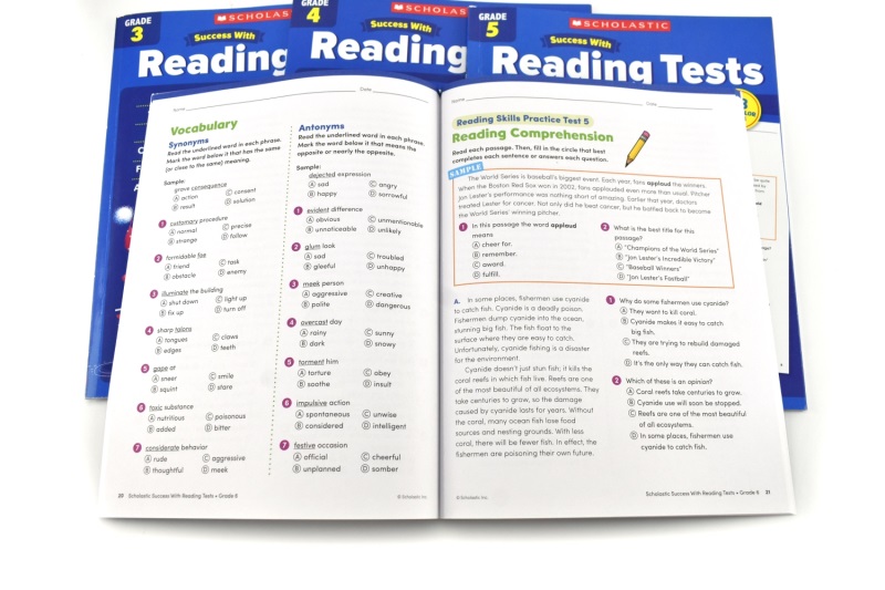 Scholastic Success With Reading Tests Grade 3-6 美国学乐成功系列 英语阅读理解测验练习全彩版 小学3-6年级 英文原版进口教辅 - 图3