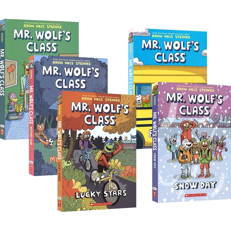 Mr. Wolf's Class Mystery Club Lucky Stars Snow Day老狼先生的教室 01-05儿童英语桥梁书 ...