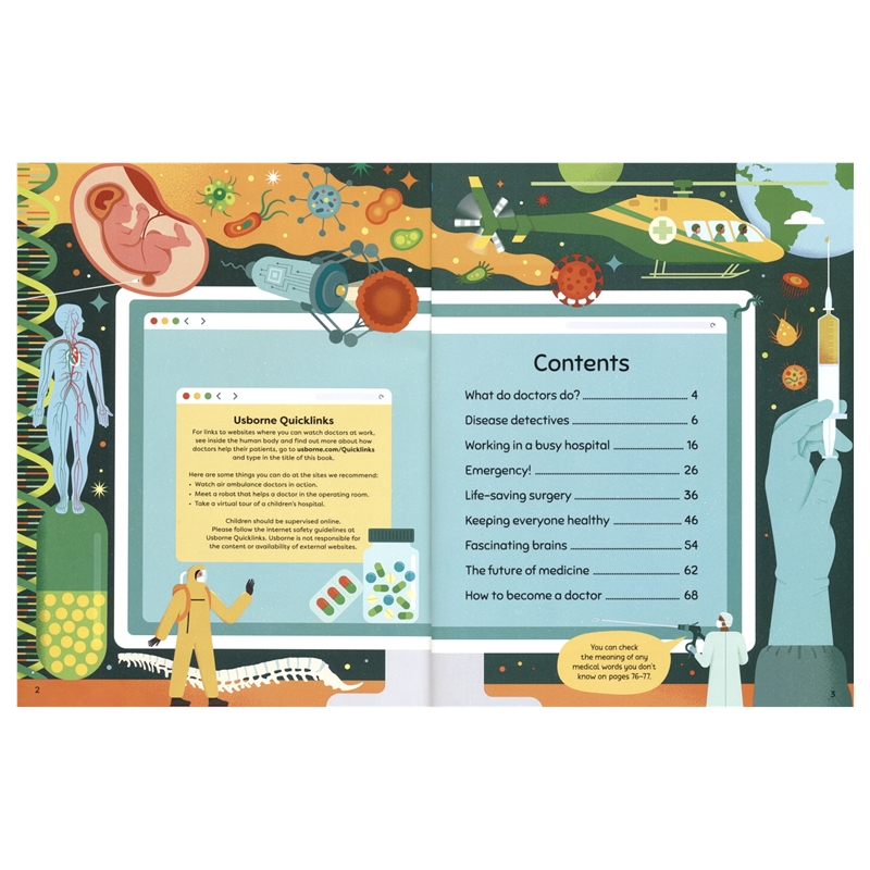 Usborne What Do Doctors Do 尤斯伯恩 职业启蒙 医生是怎样工作的？少儿科普读物 全彩插图 - 图3