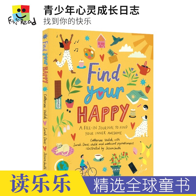 Find Your Courage Happy 青少年心灵成长日志 发现快乐 增强勇气 感恩抗逆力成长心态 小学英语课外读物 英文原版进口儿童图书