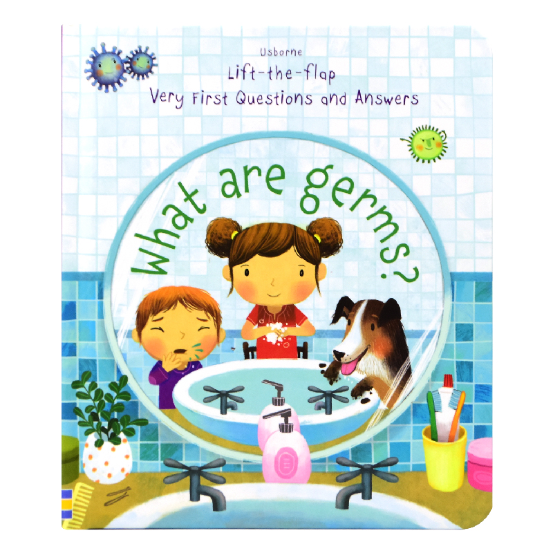 Usborne What Are Germs 幼儿问与答 细菌是什么 儿童英语翻翻书 低幼百科 生活常识 养成健康习惯 原版进口英文图书 - 图0