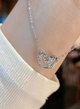 守护之翼项链吊坠女小众轻奢