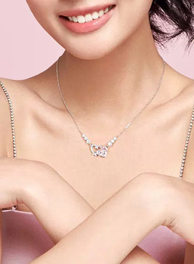 S925甜蜜约会项链纯银吊坠女款甜美少女轻奢小众设计感锁骨链