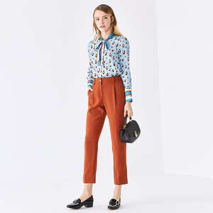 影儿YINER音儿outlets 春季新款时尚焦糖色萝卜裤女休闲裤