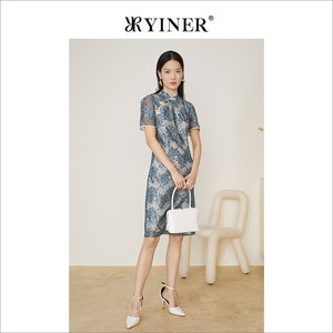 【新中式】YINER音儿专选女装夏季旗袍领连衣裙