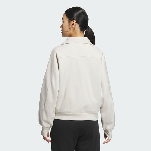 adidas阿迪达斯抓绒加厚外套2025冬女MUST HAVES针织夹克 KC0047 - 图0