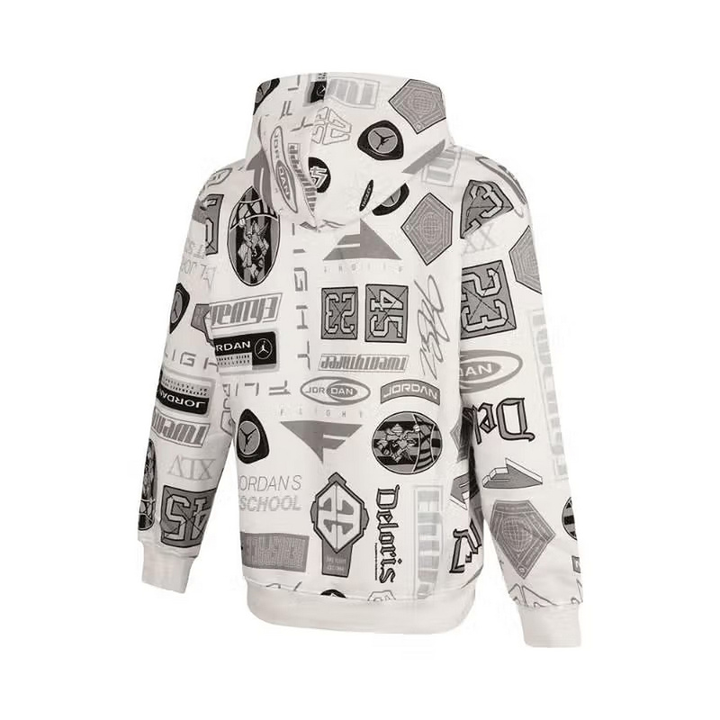 NIKE耐克Jordan男款套头衫2025春季连帽针织印花套头衫HM7255-133 - 图0