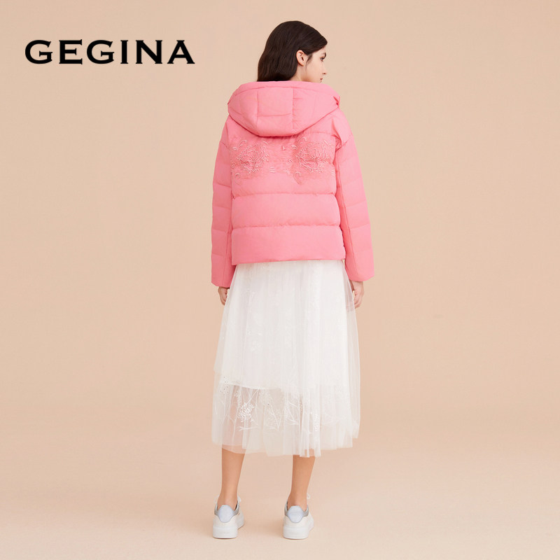 【90鹅绒】GEGINA女装粉色短款羽绒服保暖抗风减龄短外套商场同款,淘宝优惠券,粉丝福利购,淘宝优惠卷