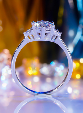 D色莫桑石1克拉天使戒指