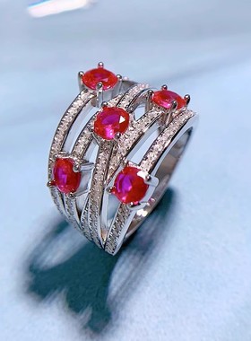 chinpin红宝石交叉戒指