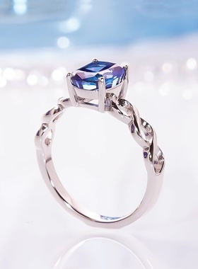 chinpin麻花蓝宝石戒指