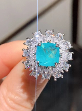 莫桑石不掉色枕形肥方戒指