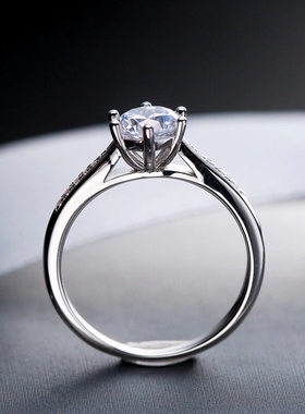 爪1克拉指环群镶简约婚戒