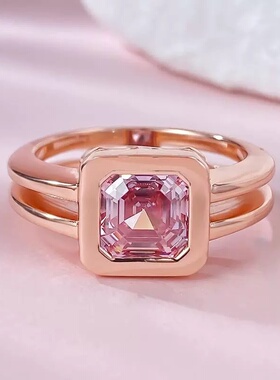 镶嵌粉宝石阿斯切宝塔戒指