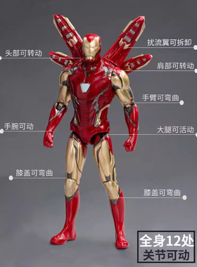 中动钢铁侠手办MK85漫威3复仇者联盟2马克50发光可动人偶模型玩具