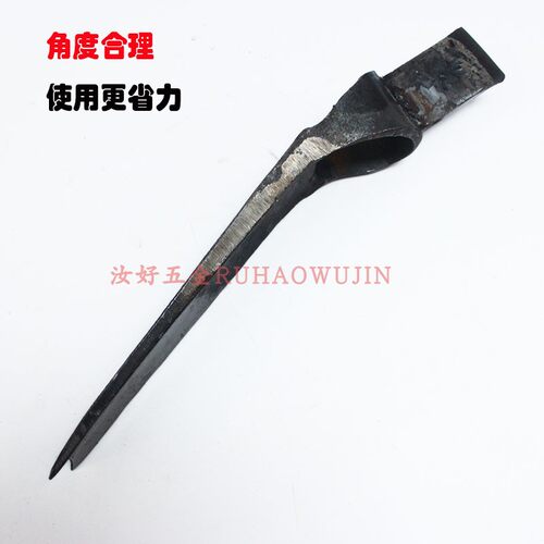新型户外加厚弹簧钢挖冬笋锄头农用长柄挖树桩短斧手工锻打两用锄 - 图1