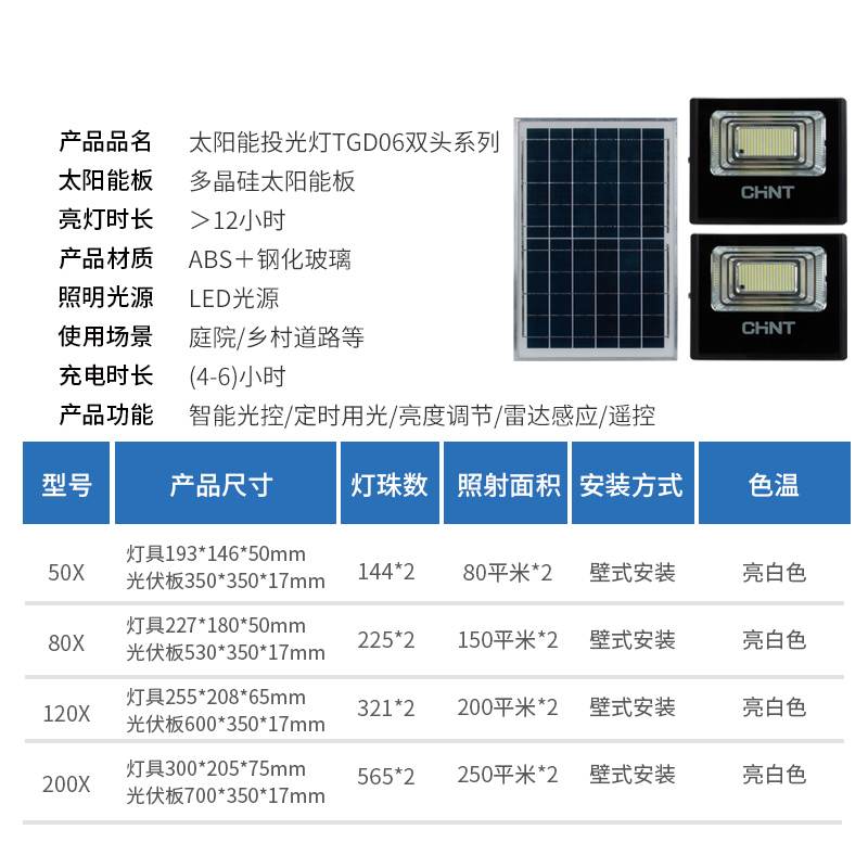 正泰太阳能灯别墅院子防水户外庭院灯一拖二新农村家用led路灯 - 图3