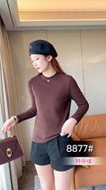 Eurostock Collar Pure colour Terrivet Bottom Shirt 2023 Autumn Winter New Body Fashion Blouse Minus Age Plus Suede Knitwear