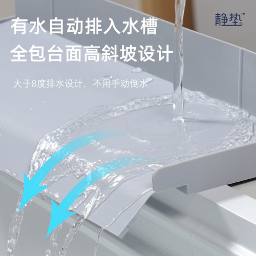 水龙头硅胶沥水垫厨房全包挡水垫水槽斜坡排水垫导流免擦水挡水板 - 图1