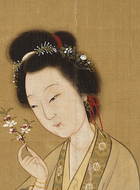 明张纪人面桃花图仕女图书画