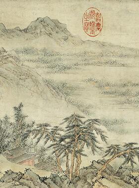 明文伯仁摄山白鹿泉庵图卷山水画