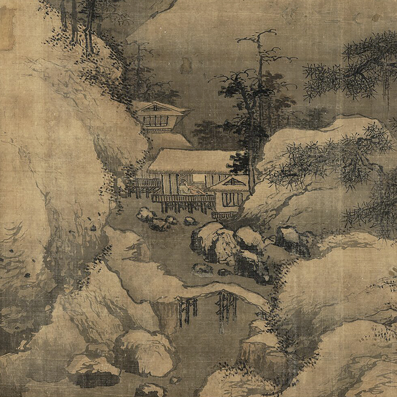 北宋郭熙雪景山水图古代山水画卷轴国画字画名画复制品仿古画挂画