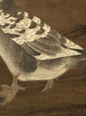 北宋崔白芦花羲爱图古代花鸟画