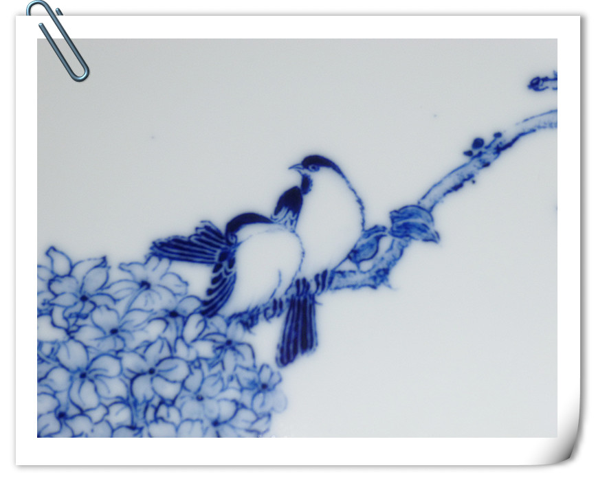 陶瓷世家 邓碧珊传人 邓小英青花手绘花鸟挂盘 景绣和鸣 茶盘 新