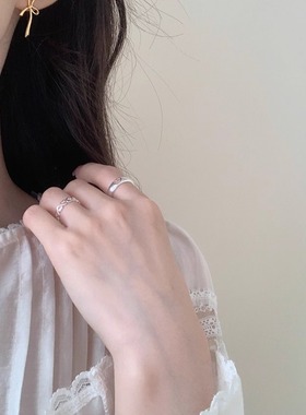 925银镂空爱心戒指指环