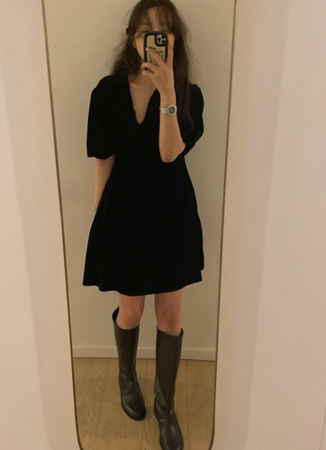 现货Sunup_Q韩国ins baby款~设计感双蝴蝶结丝绒发夹侧边夹鸭嘴夹 - 图1