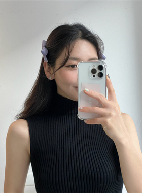 春夏设计感缎面立体蝴蝶结边夹