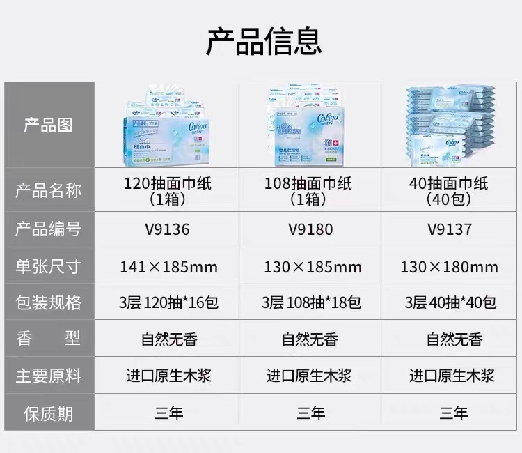 可心柔V9婴儿柔纸巾保湿纸宝宝云柔巾乳霜纸40抽/120抽/108抽纸巾 - 图2