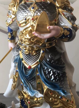 新款仿瓷二郎神君像杨戬哮天犬二郎显圣二郎真君神像家用供奉摆件
