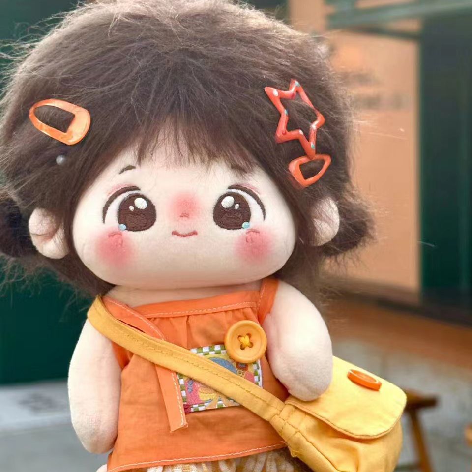 棉花娃娃女现货玩偶超萌毛绒公仔20cm带骨架人形玩偶送女生礼物 - 图1