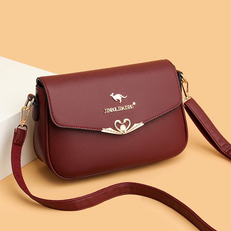 Genuine leather women's shoulder bag small square bag fashionable small