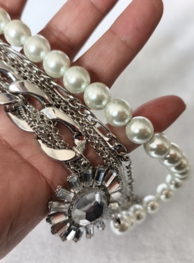 青岛外贸饰品潮流时尚轻奢多层叠带珍珠流苏夸张项链